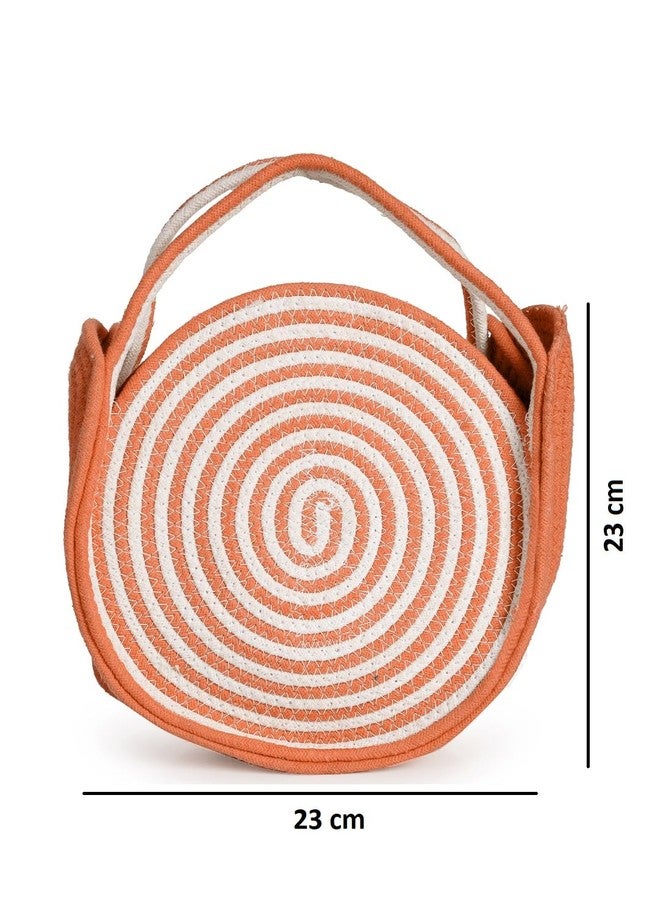 FABINALIV Orange Geometric Braided Women Cotton Sling Bag (FLHB-1015-Orange) - Image 3